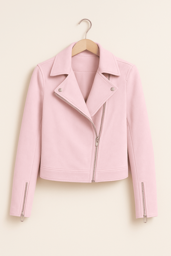 Drune | Bikerjacke Aus Wildlederimitat Stylische Übergangsjacke mit Reißverschlussdetails