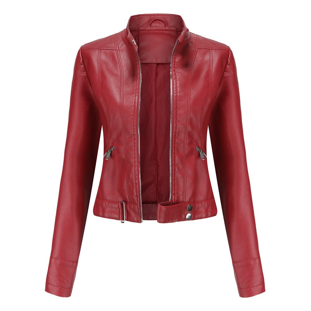 Drune | Jacke Im Biker Stil Kurzjacke mit Reißverschluss und Stehkragen