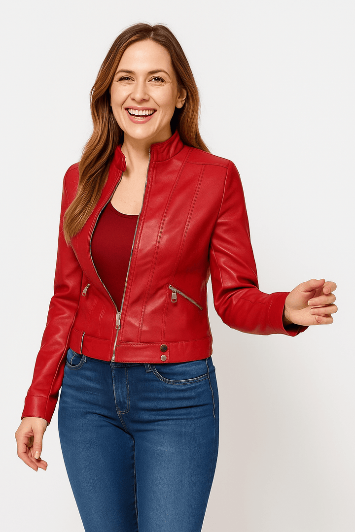 Drune | Damen Bikerjacke mit Tailliertem Schnitt und Modernem Design