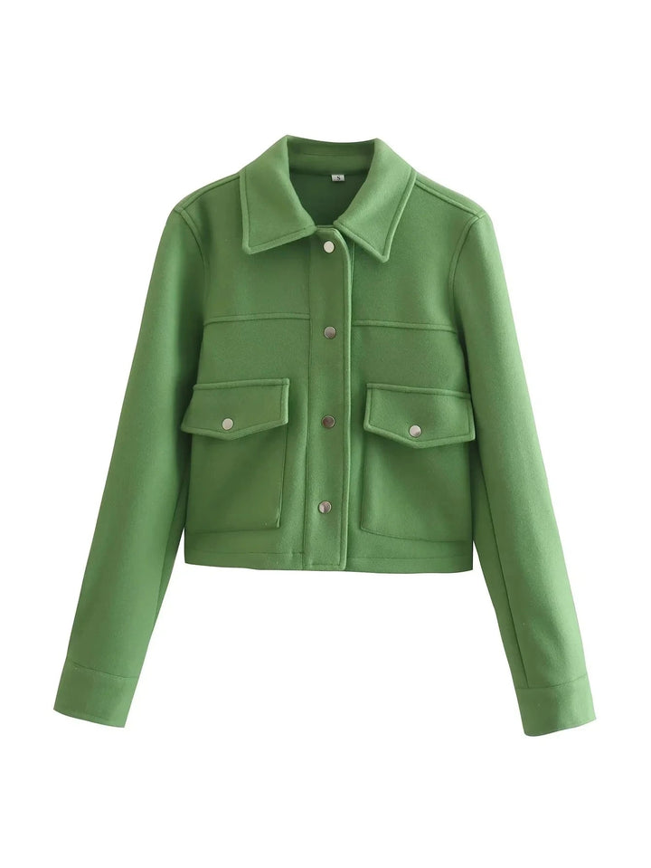 Drune | Kurzjacke - Wollmischung - Maßgeschneiderte Passform - Utility-Stil - Knopfverschluss