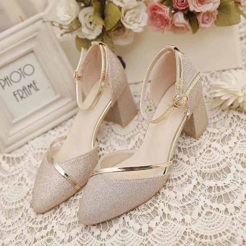 Drune | Elegante Blockabsatzschuhe für Frauen Knöchelriemen