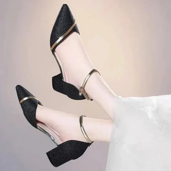 Drune | Elegante Blockabsatzschuhe für Frauen Knöchelriemen