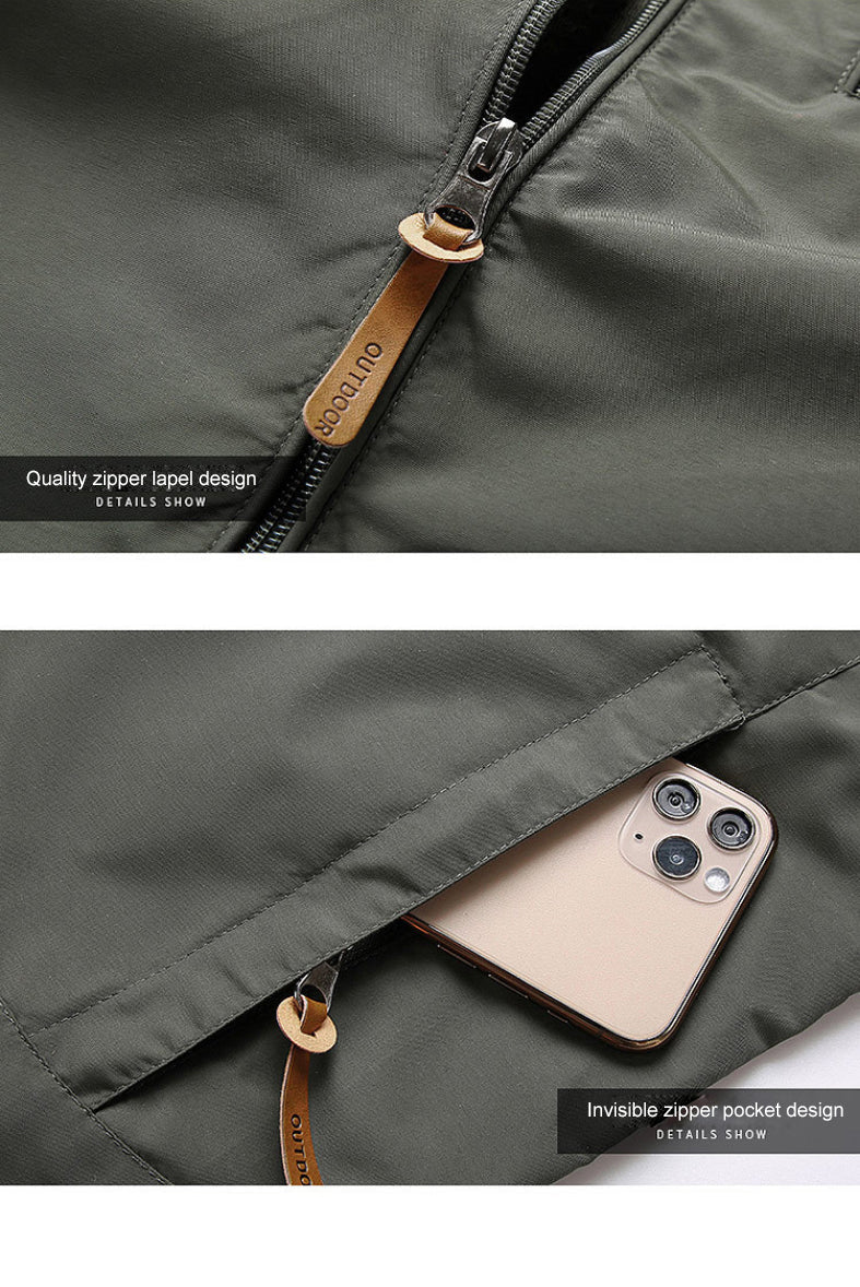 Drune | Outdoor-Jacke - Regulär Fit - Wasserabweisend - Verstellbare Kapuze - Reißverschluss-Taschen