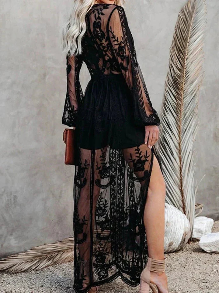 Drune | Elegantes und Fließendes Boho Spitzen-Maxikleid für Damen