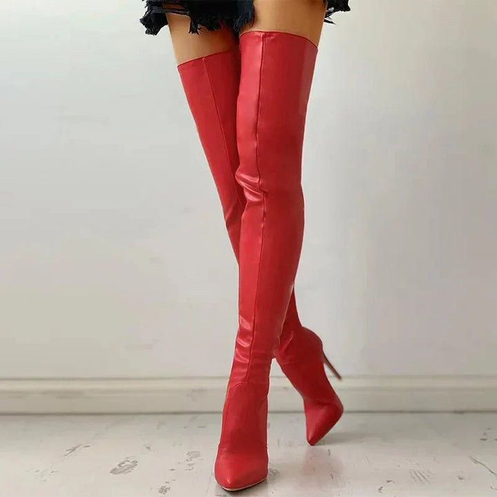 Drune | Oberschenkelhohe Stiletto Stiefel