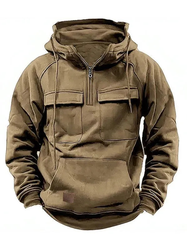 Drune | Mehrfach-Taschen Kapuzen Herren Winterjacke