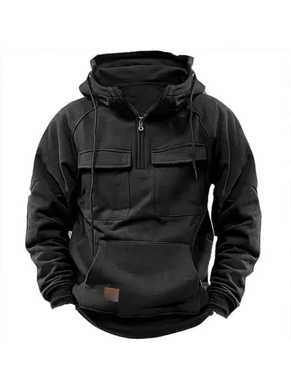 Drune | Mehrfach-Taschen Kapuzen Herren Winterjacke