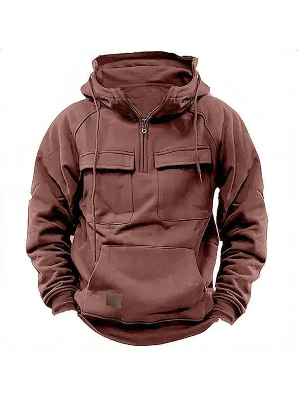 Drune | Mehrfach-Taschen Kapuzen Herren Winterjacke