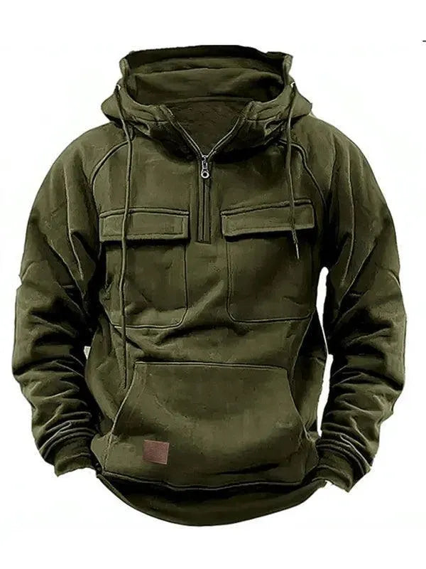 Drune | Mehrfach-Taschen Kapuzen Herren Winterjacke