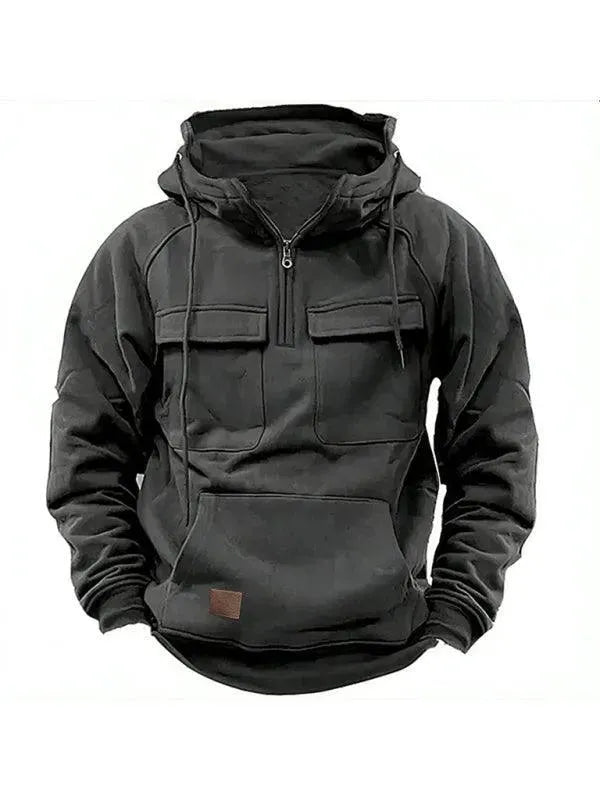 Drune | Mehrfach-Taschen Kapuzen Herren Winterjacke