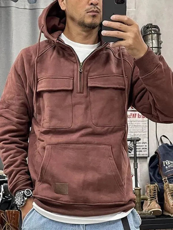 Drune | Mehrfach-Taschen Kapuzen Herren Winterjacke