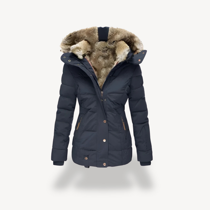 Drune | Damen gesteppter Parka mit abnehmbarem Kunstfellkapuze