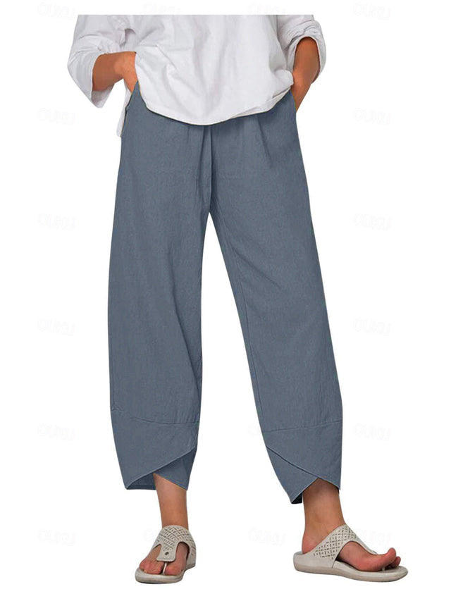 Drune | Bequeme Weite Leinenhose für Damen