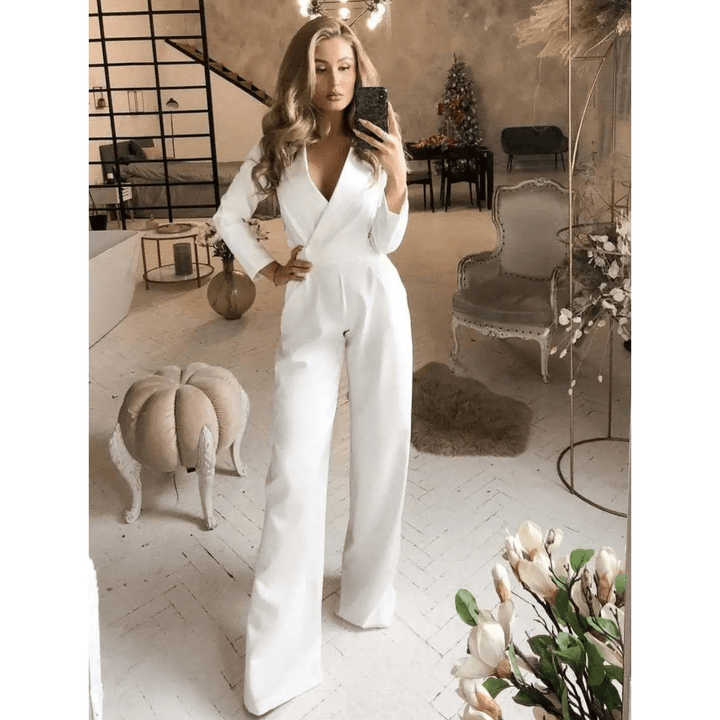 Drune | Damen Jumpsuit Mit V-Ausschnitt