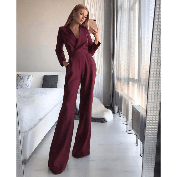 Drune | Damen Jumpsuit Mit V-Ausschnitt