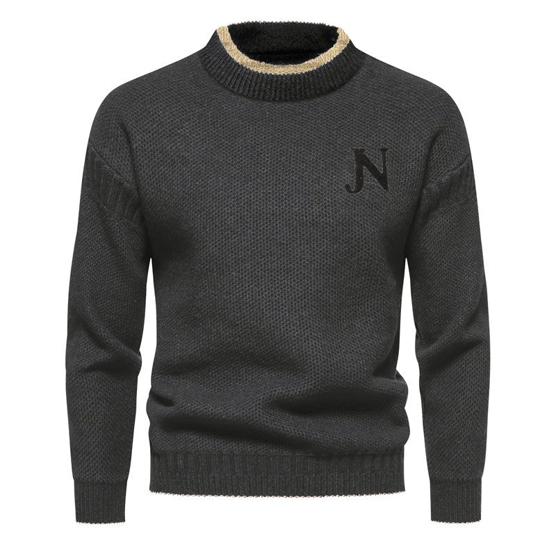 Drune | Klassische Weiße Strickjacke mit Buchstabendetail Baumwollmischung Zeitlos und Elegant