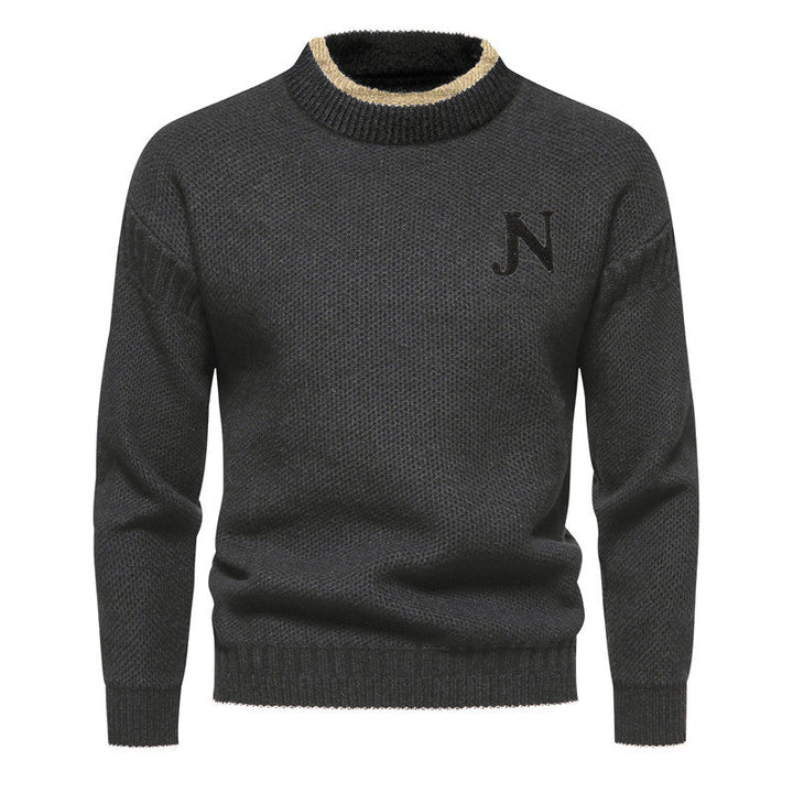 Drune | Klassische Weiße Strickjacke mit Buchstabendetail Baumwollmischung Zeitlos und Elegant
