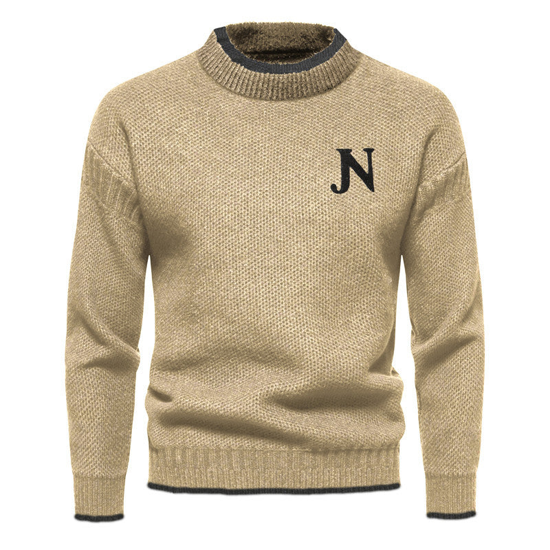 Drune | Klassische Weiße Strickjacke mit Buchstabendetail Baumwollmischung Zeitlos und Elegant