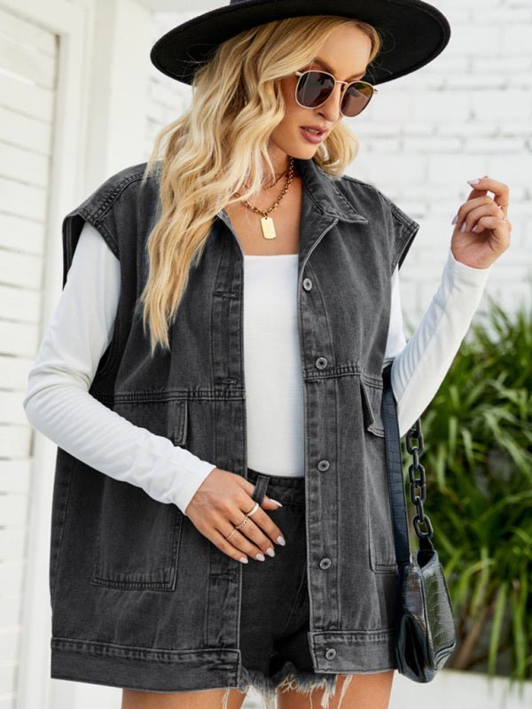 Drune | Neues Denim-Weste Sommermode-Trend Denim Ärmellose Weste