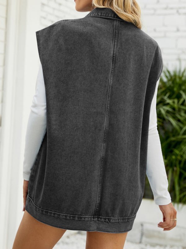 Drune | Neues Denim-Weste Sommermode-Trend Denim Ärmellose Weste