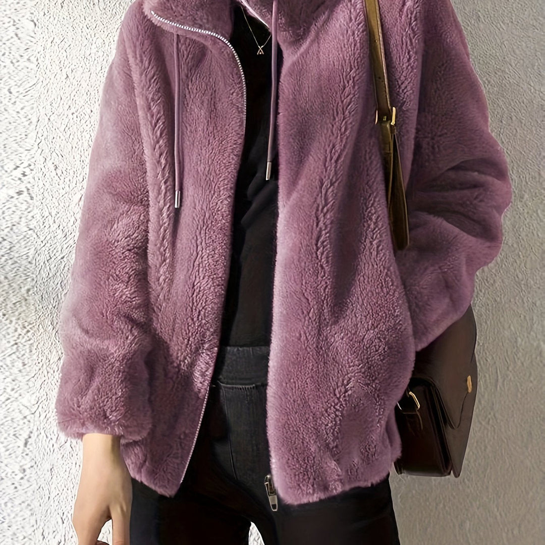 Drune | Lässige warme Teddy-Jacke mit Kordelzug und Reißverschluss