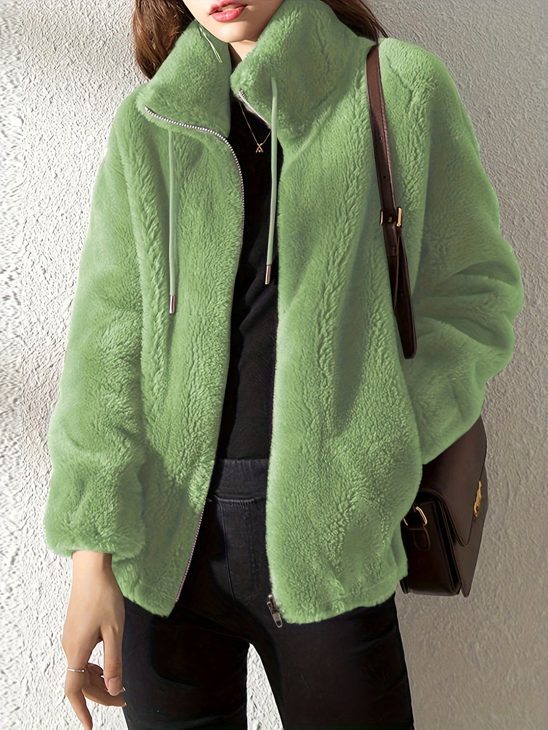 Drune | Lässige warme Teddy-Jacke mit Kordelzug und Reißverschluss