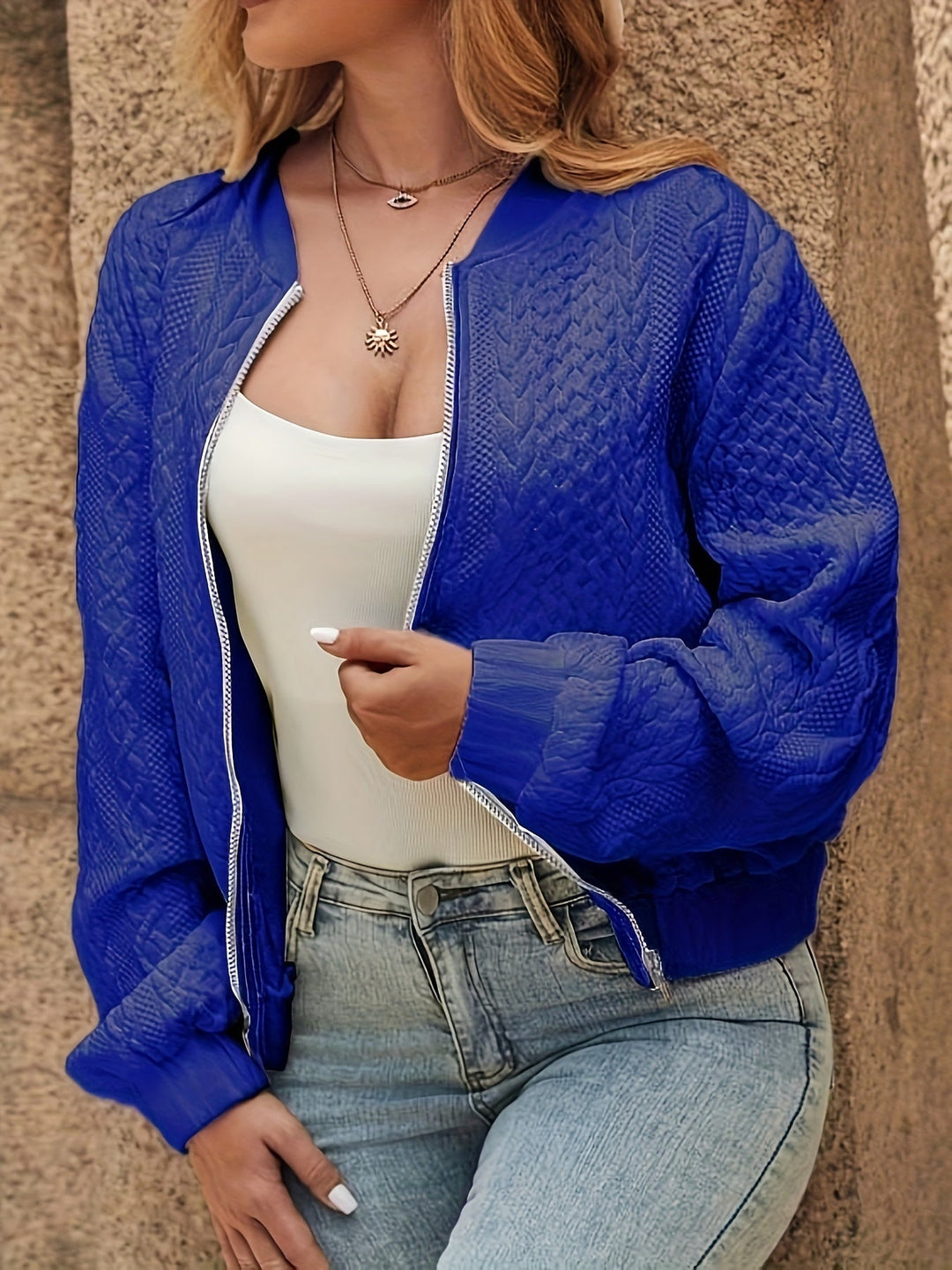 Drune | Texturierte Bomberjacke