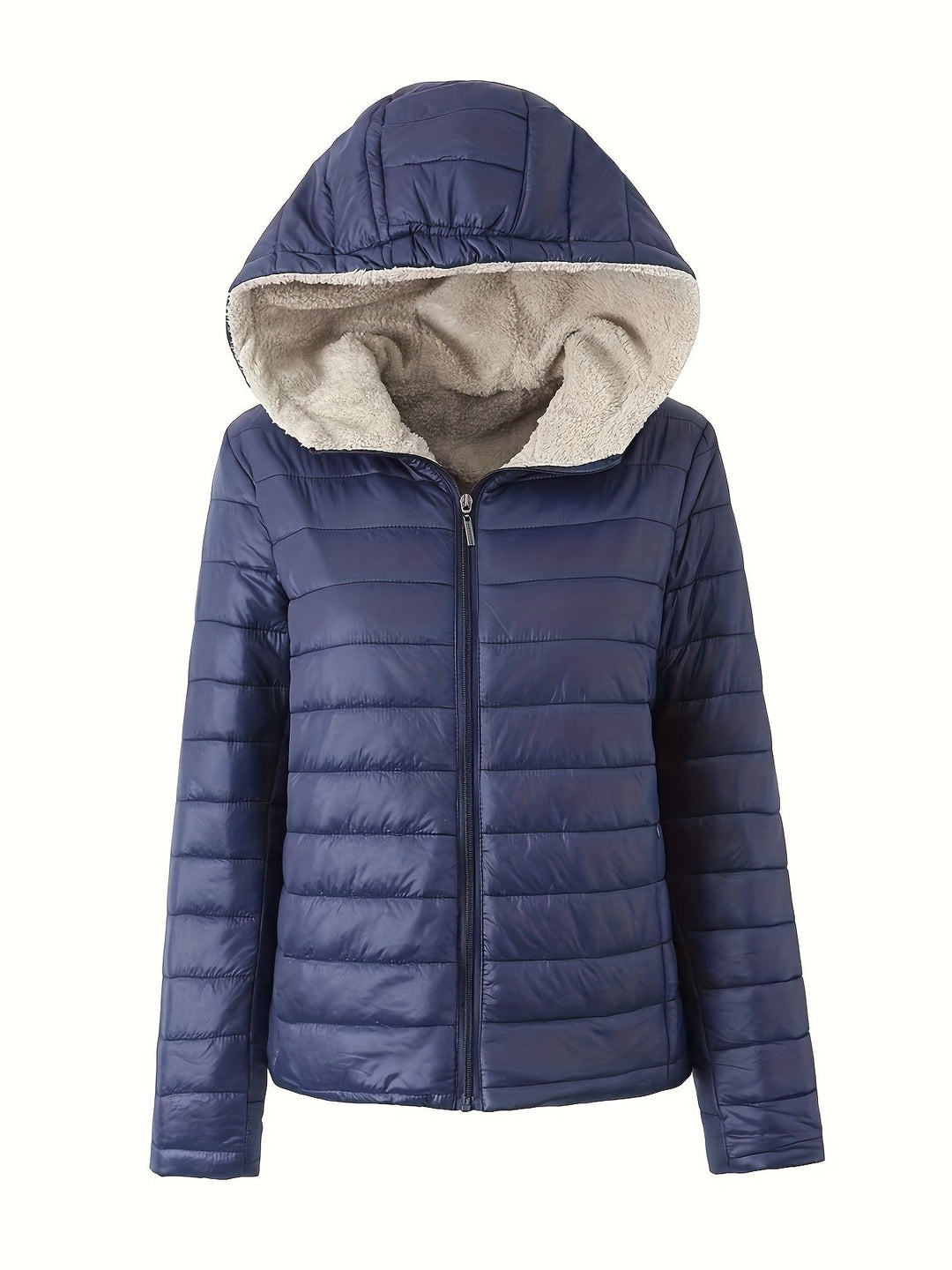 Drune | Warme Puffy-Jacke mit Reißverschluss und Kunstpelzfutter