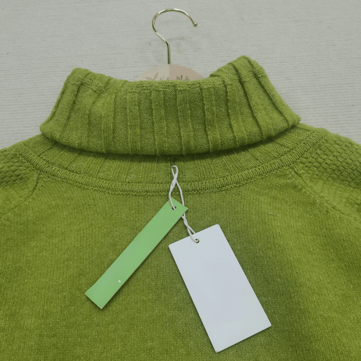 Drune | Übergroßer Strickrollkragenpullover in Grasgrün