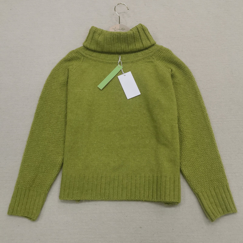 Drune | Übergroßer Strickrollkragenpullover in Grasgrün