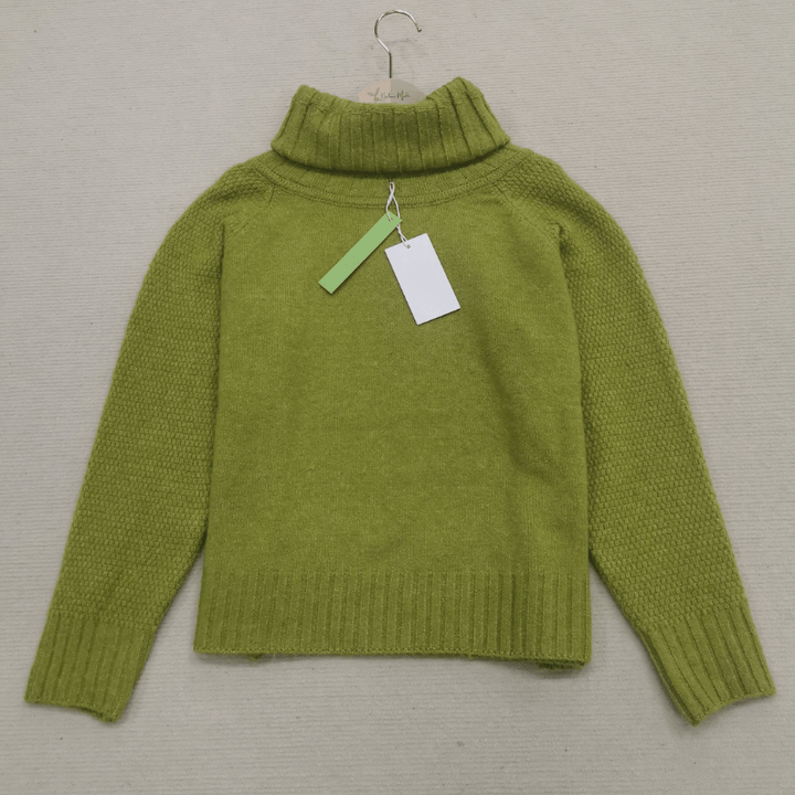 Drune | Übergroßer Strickrollkragenpullover in Grasgrün