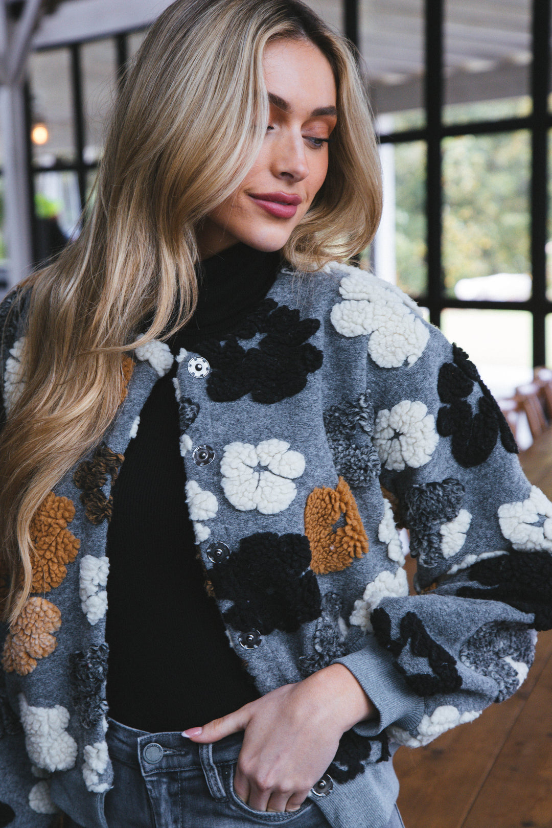 Drune | Gefrorene Blume Sherpa Jacke