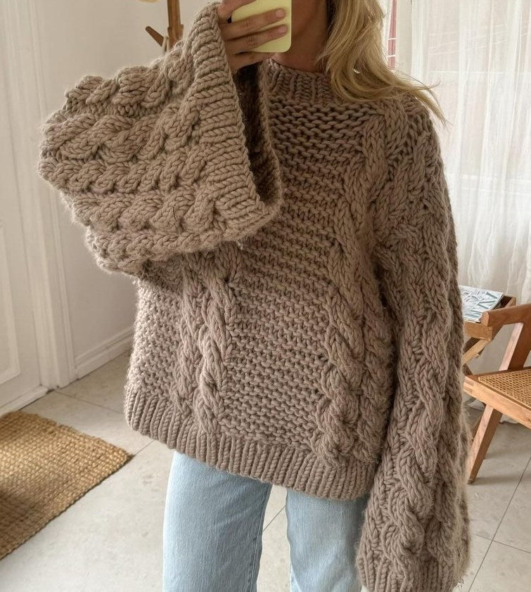 Drune | Grober Zopfmusterpullover