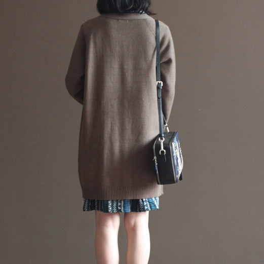 Drune | Vintage-Rabbit-Wollmischpulloverjacken Übergrößen lässige langärmlige Strickcardigans