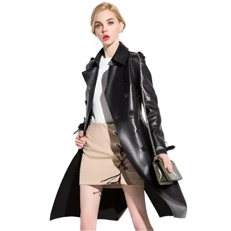 Drune | NYC Leder Trenchcoat für Damen
