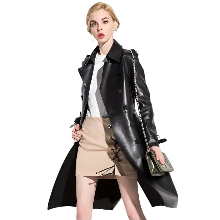 Drune | NYC Leder Trenchcoat für Damen