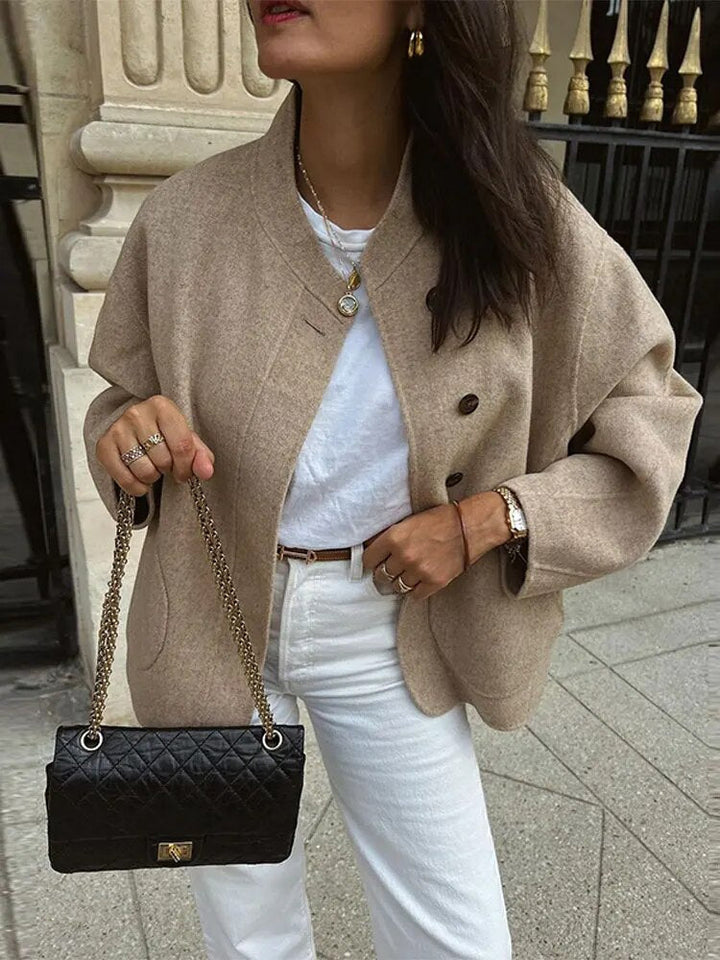 Drune | Chic Kurze Wolljacke Wollmischung Elegant und Lässig