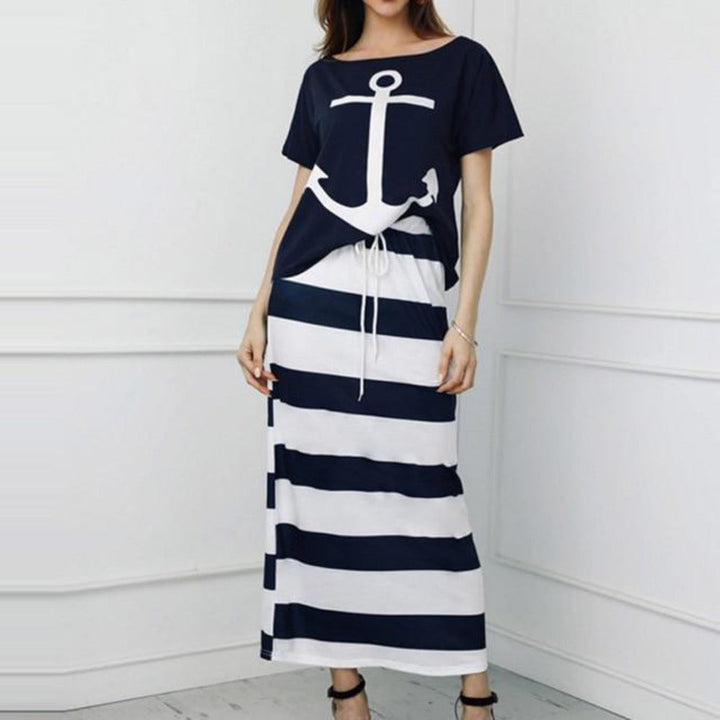 Drune | Off Shoulder Top Und Rock Kleid Batwing Ärmel
