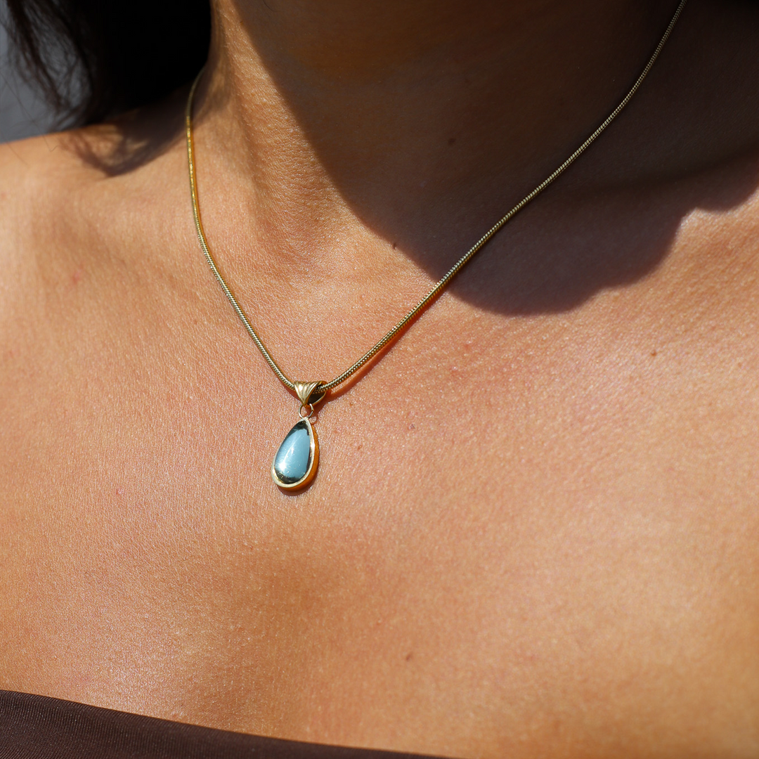 Drune | Olive Halskette Natürliche Finesse Goldfarbig Metall