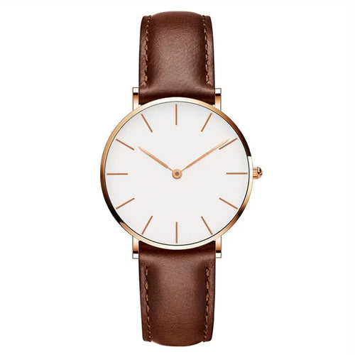 Drune | Runde Zeitlose Minimalistische Uhr Mit Lederband
