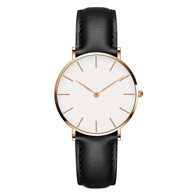 Drune | Runde Zeitlose Minimalistische Uhr Mit Lederband