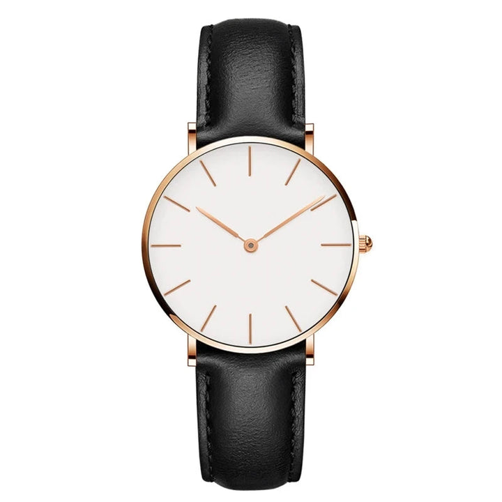 Drune | Runde Zeitlose Minimalistische Uhr Mit Lederband