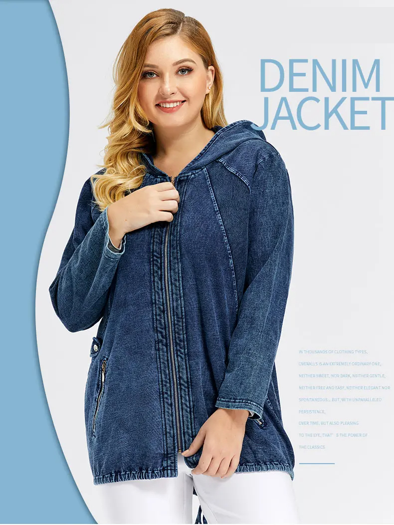 Drune | Oversized Curve Champion Denim Hoodie Pullover
