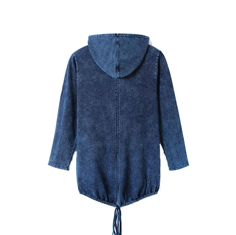 Drune | Oversized Curve Champion Denim Hoodie Pullover