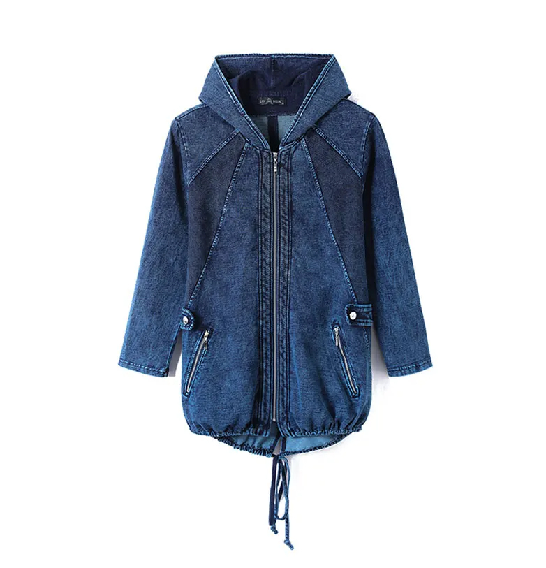 Drune | Oversized Curve Champion Denim Hoodie Pullover