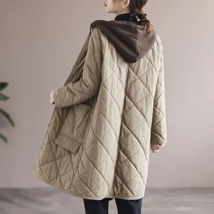 Drune | Übergrößen Kapuzenmittelcoat - Stilvoll & Bequem