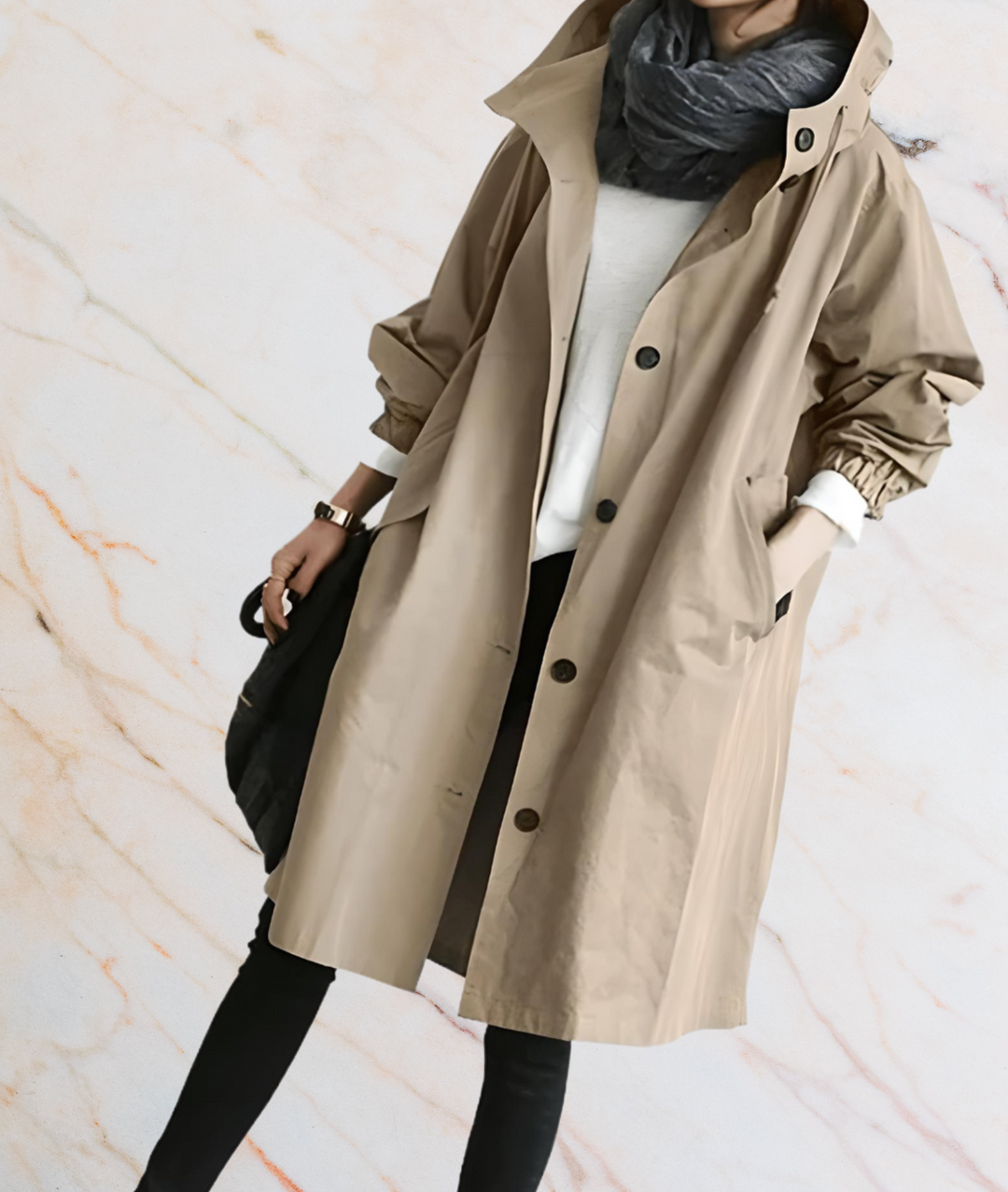 Drune | Oversized Lange Jack mit Knöpfen und tiefen Seitentaschen