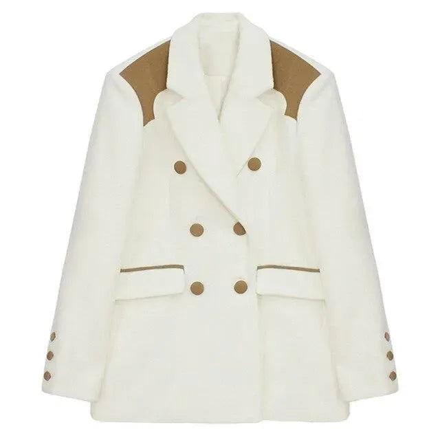 Drune | Übergröße Luxus Blazer Damen - Lässig - Patchwork