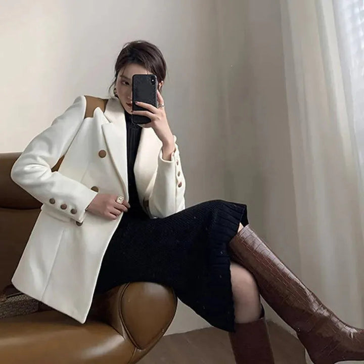 Drune | Übergröße Luxus Blazer Damen - Lässig - Patchwork