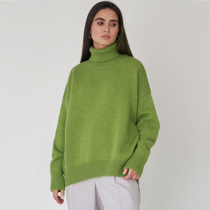 Drune | Sweater - Oversized Fit - Wollmischung Strick - Geripptem Rollkragen - Lange Ärmel